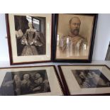 4 framed & glazed historical royal prints to include HRH Albert Edward Prince of Wales in