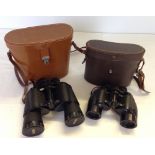 2 pairs of leather cased binoculars.