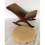 A gout footstool & a round footstool.