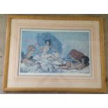 A large framed & glazed William Russel Flint Limited Edition print. 'Rococo Aphrodite, numbered in