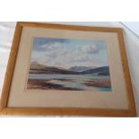 A framed & glazed watercolour of The Corbins by George Trevor, 45 x 55cm.