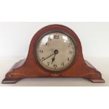 A small wooden 'cocked hat' mantle clock c1920-30s (not working).