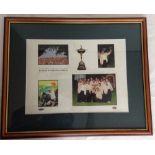 A framed & glazed golfing montage 34th Ryder Cup at the Belfry 'Europe Celebrate Victory' 45 x