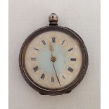 A 19th century Swiss 935 silver pocket watch with enamel dial (not in working order)