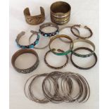 Collection of costume jewellery bangles.