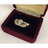 Gents silver US Airborne Division ring with parachute & wings. Size Y, marked Sterling, weight