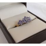 A 9ct gold & tanzanite ring, size K.