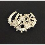 Victorian silver brooch with rose gold highlights. Chester hallmark c1900, 3-D design with 3