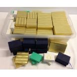 36 medium gold coloured gift boxes 9cm x 9cm, 10 white gift boxes 5.5cm x 8cm, 36 large gold