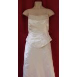 Irana wedding dress with train by Sally Bee.  New and unused in rich ivory satin with beautiful