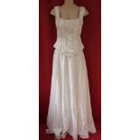 2 piece wedding dress by Jean Allen.  New and unused in rich satin, beautiful bodice, flattering