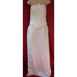 Satin wedding 3 piece outfit by Affectionately Yours.  New and unused with corsetted bustier,