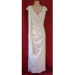 New and unused ivory wedding gown 'Frenchie'.  In crepe with embroidery detail.  Size 16.NOTE: