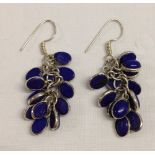 925 silver drop earrings set with Lapis Lazuli.