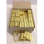 Box of 100 gold coloured small gift boxes. 5cm x 4cm