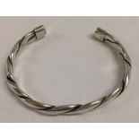 Heavy 925 silver twisted torc bangle.  Approx weight 28.6g