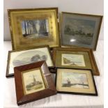 6 F & G antique and vintage pictures to include watercolours, pastel and pencil drawings.