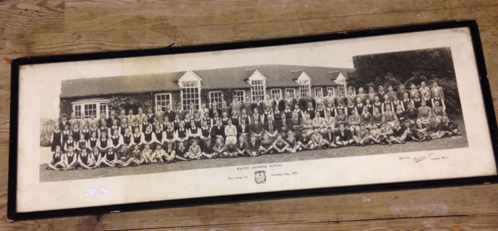 A school photograph of Molton Grammar School 1937 F&G 77cm x 27cm