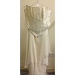New wedding outfit with white embroidery/beaded paisley design bodice, voile layered skirt and short