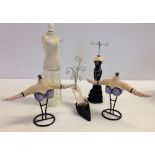 5 ornamental jewellery stands.