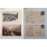 2 1904 postcards of: 1) Craigellachie Railway Station, Scotland. 2) The Bank of England.