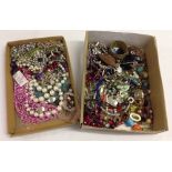 2 trays of good costume jewllery including necklaces, pendants, bangles etc