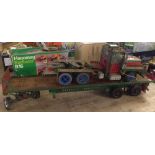 Scratch built Meccano articulated lorry and trailer.