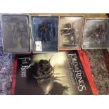 4 Lord of the Rings lead collectors models cast in lead and produced by Eaglemoss as a companion