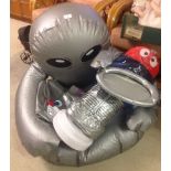 4 vinyl inflatables - 2 alien armchairs, robot waiter and bunny.