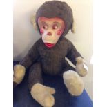 Vintage poseable 'Jacko' style chimp/monkey. Size approx 18" tall.