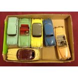 Six unboxed Dinky American cars.