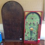 2 old bagatelle games, one football themed.
