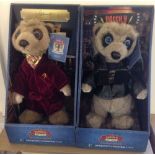 2 mint boxed soft Meerkat toys with certificates of authenticeness - 1) Aleksandr and 2) Vassily