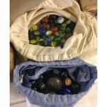 2 bags of vintage glass marbles.