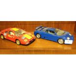 2 Bburago unboxed 1:18 scale sports cars: Bugatti 110 and Ferrari 348.