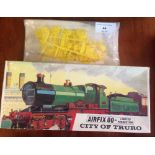 2 unmade Airfix OO scale plastic railway kits - red stripe range. 1) City of Truro locomotive (