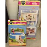 1970s boxed Sindy's House #44570 and Swimming Pool #44388.