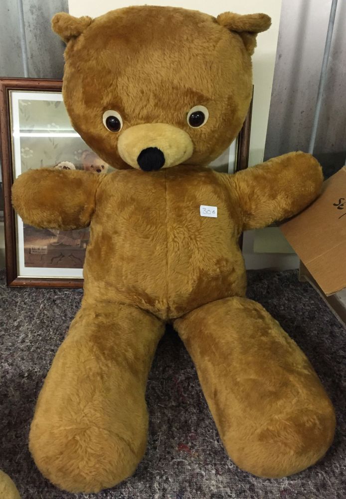 A large c1960's teddy bear approx 3' 8" tall in very good condition