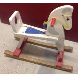 Vintage wooden rocking horse.