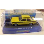 A Limited Edition Scalextric Club Ford Escort RS1600 Mexico Yellow slot car C2966. Car mint &