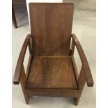 West African hard wood childs chair, made in West Africa, c1950s.