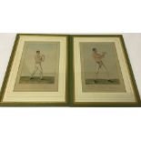 A pair of 19th century hand coloured boxing prints published by S.W. Fores, Piccadilly 1829 of 1)