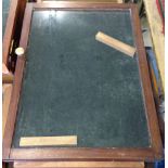 A mahogany and glass, felt lined shallow table top display case. 24"x17.5" x 2"