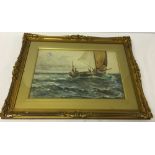 A F&G watercolour 'The Open Sea' by Stewart Rutherford in a very attractive gilt and metal frame.