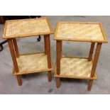 A pair of bamboo sidetables/bedside tables.