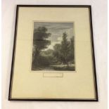 A 19th century framed & glazed coloured engraving 'A Woodland View' painter Sir D. Wilkie RA,