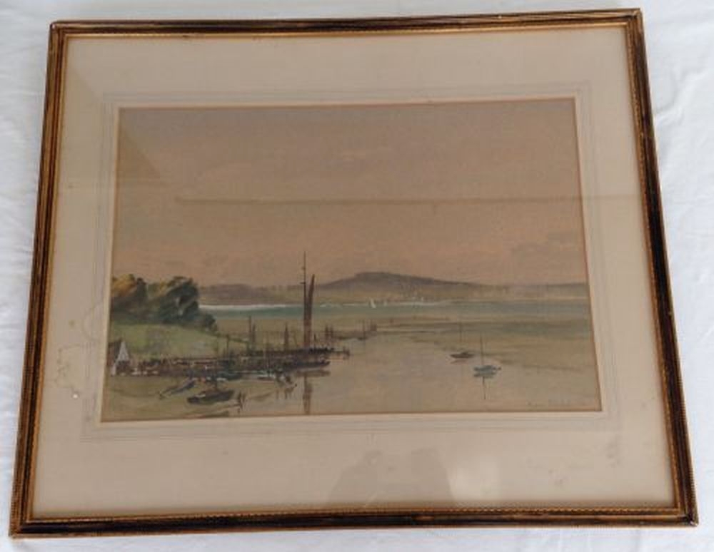 A framed & glazed watercolour of a coastal inlet signed B…. Roberts 1/50. 60 x 73cm.