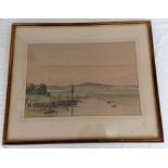 A framed & glazed watercolour of a coastal inlet signed B…. Roberts 1/50. 60 x 73cm.