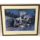 A framed Limited Edition signed Terence Cuneo railway print '35027 PortLine' signed in pencil 396/