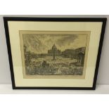 A F&G reproduction engraving of the Vatican. Frame size 53 x 64cm